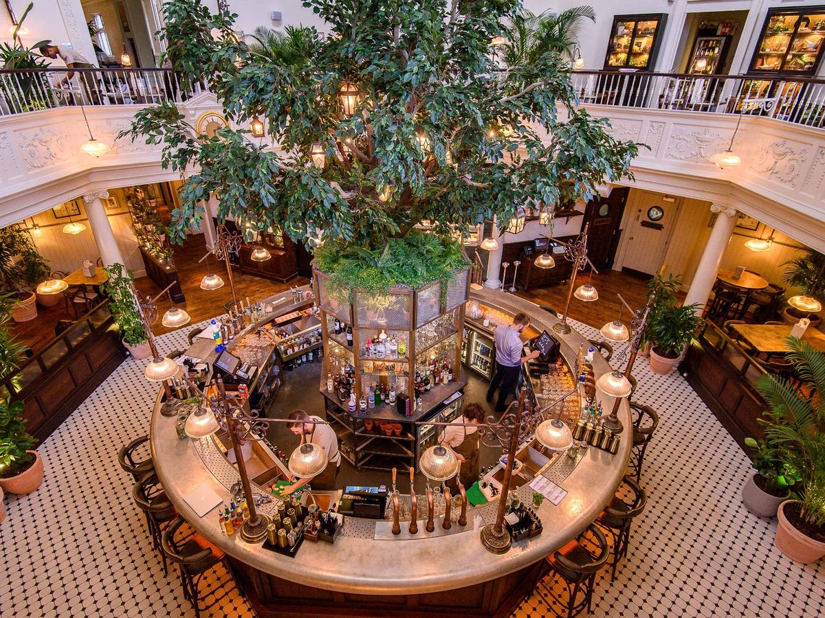 Private dining room at The Botanist Cardiff with lush greenery, perfect for events. - Banner