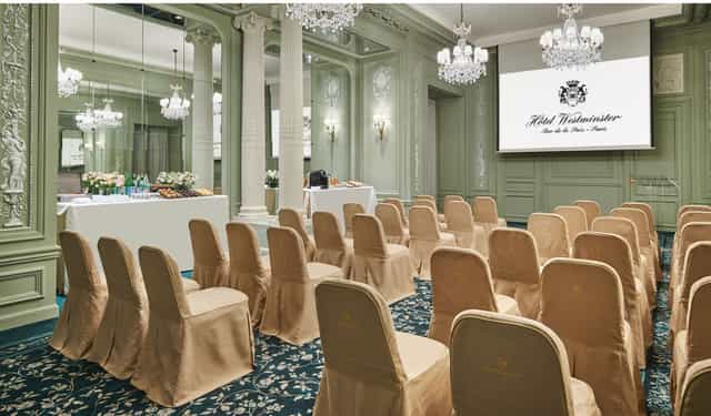 Elegant event space at Hotel Westminster Paris, perfect for corporate meetings and presentations.