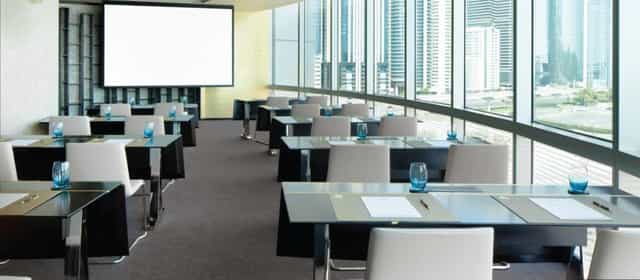 Modern conference room at Jumeirah Emirates Towers, ideal for corporate meetings and events.