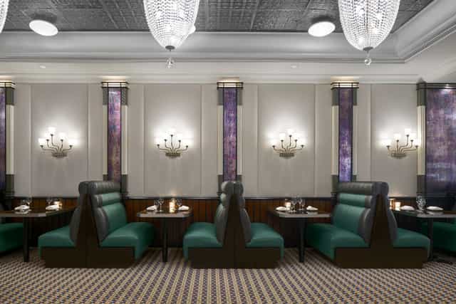 Elegant dining space at Bostonian Seafood & Grill, ideal for corporate events and networking.
