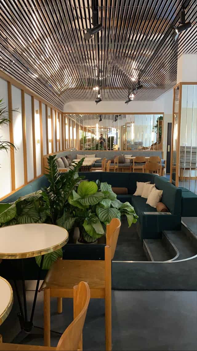 Modern lounge area in The Bureau, ideal for networking events and informal meetings.