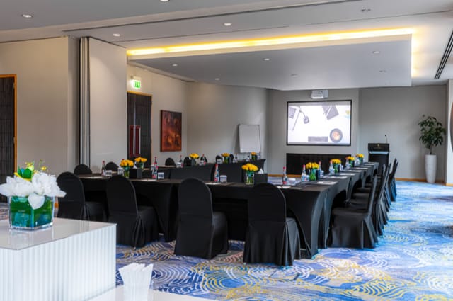 Meeting room on 12th Floor, Address Dubai Mall, elegant setup for corporate events.