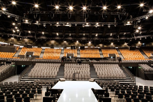 Salle de concert at La Seine Musicale with tiered seating for events and performances.