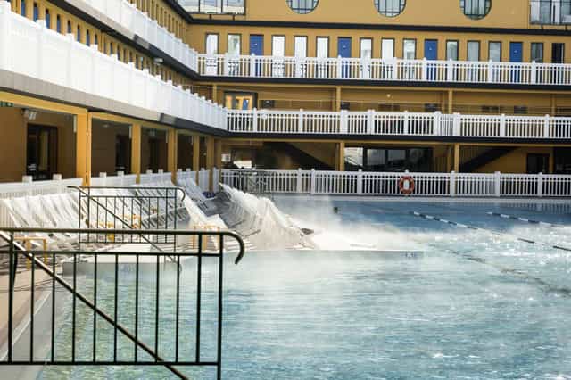 Rooftop pool at Molitor, ideal for summer events and wellness retreats.