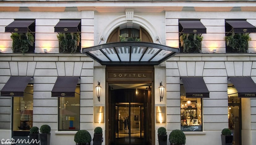 Elegant Sofitel Paris Le Faubourg library entrance, perfect for upscale events and meetings.