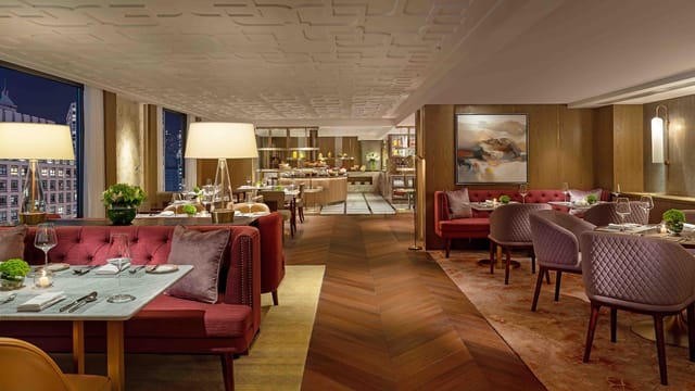Elegant dining space at Mandarin Grill + Bar, perfect for upscale events and meetings.