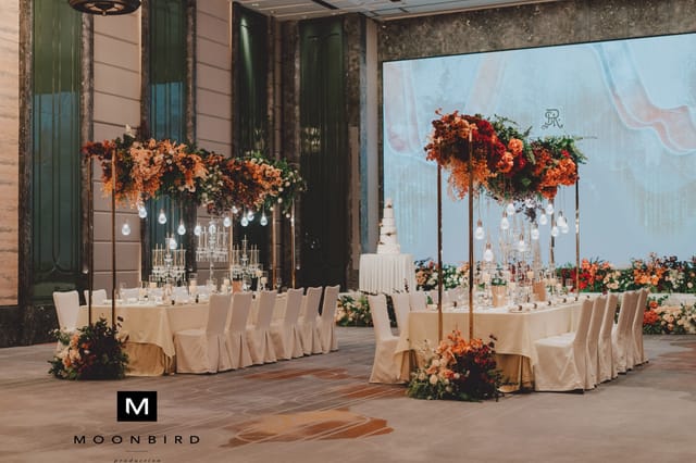Elegant event space at St. Regis Hong Kong with floral decor for weddings and corporate events.