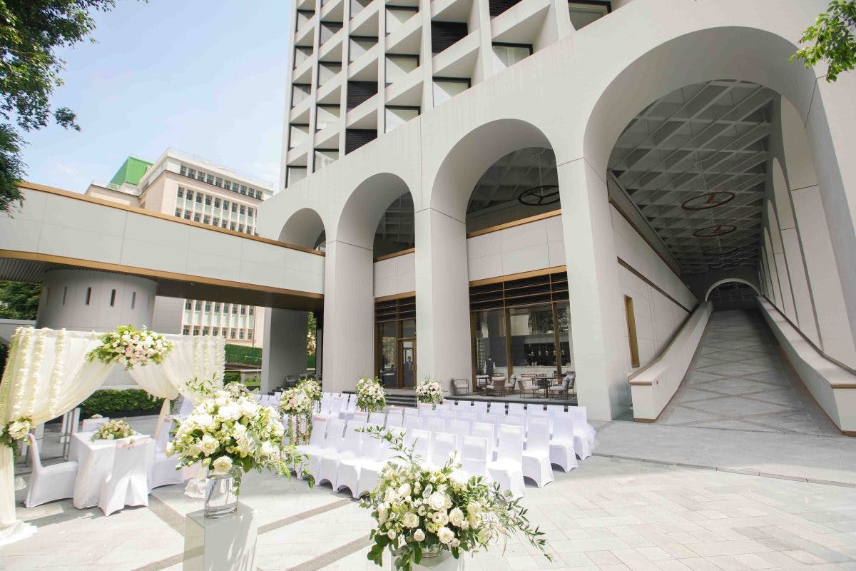 Cotton Tree Terrace outdoor event space in Hong Kong, ideal for weddings and gatherings.