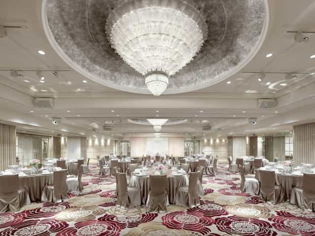 Elegant Grand Ballroom at The Langham, Hong Kong, perfect for weddings and corporate events.