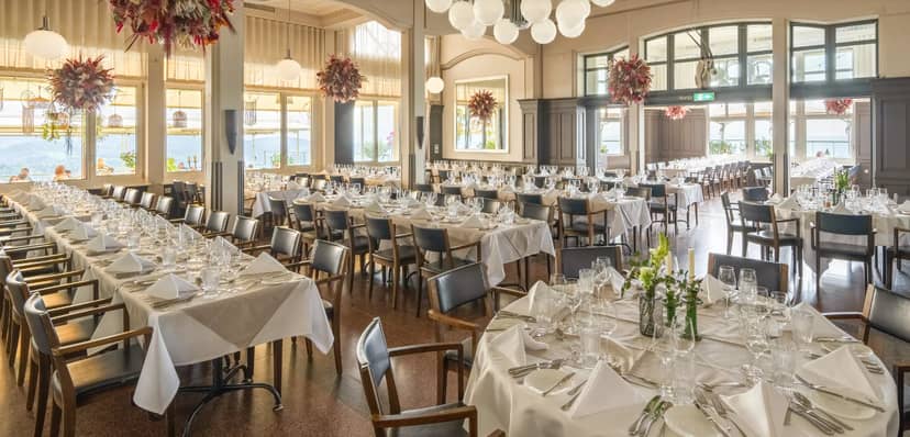 Elegant banquet hall at Hotel UTO KULM, perfect for weddings and corporate events.