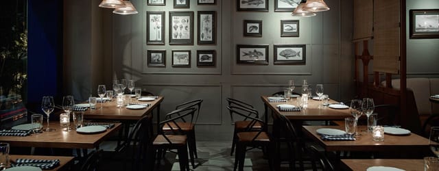 Private dining room at The Optimist, elegant setting for intimate gatherings and corporate events.