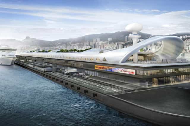 Kai Tak Cruise Terminal, modern design venue for conferences and exhibitions.