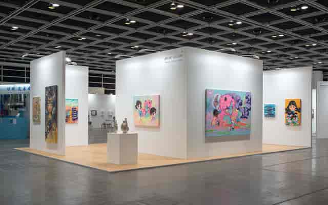 Art exhibition space in Hong Kong Arts Centre with white walls and natural light.