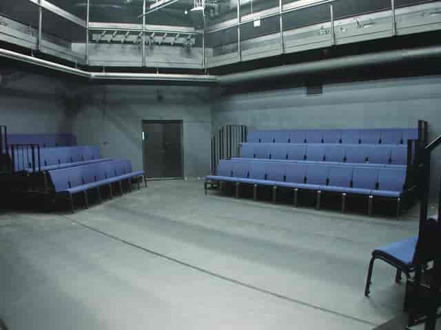 McAulay Studio in Hong Kong: versatile event space with tiered seating for workshops and performances.