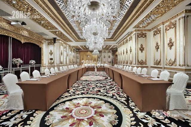 Grand Ballroom at Hotel Alexandra with elegant decor for corporate events and special occasions.