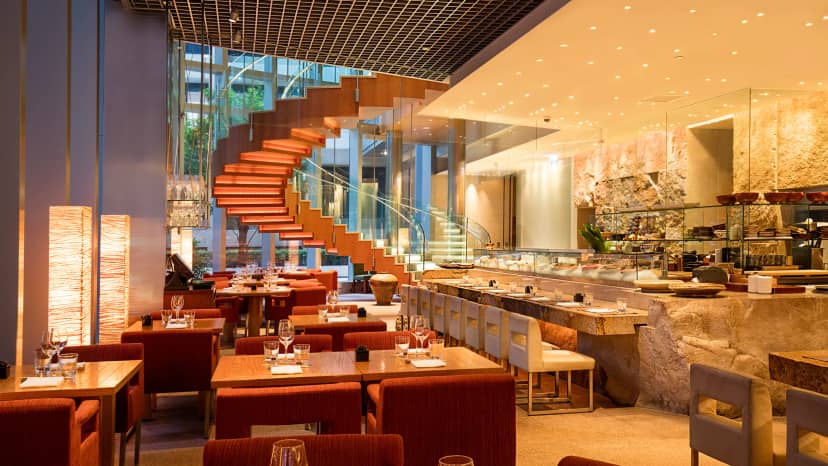 Upscale Zuma restaurant with elegant decor, ideal for events and gatherings.