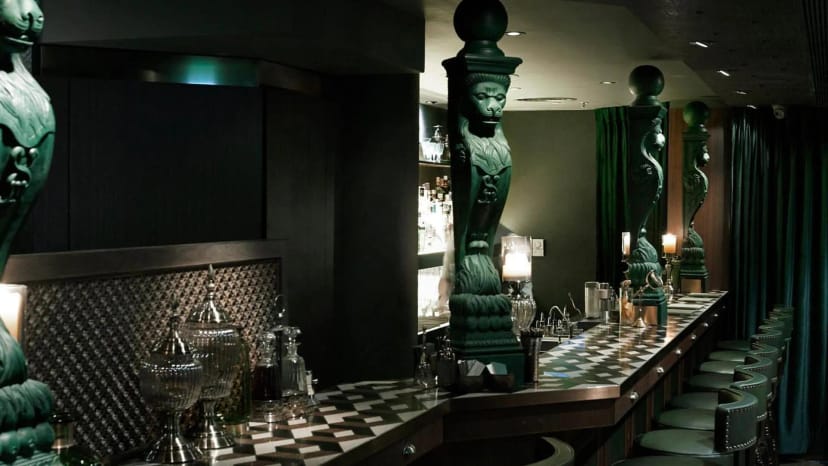Sophisticated bar setting at The Pottinger for upscale networking events and receptions.