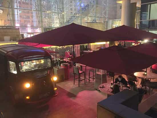 "Vintage truck bar at The Garage Bar - Upper Deck, Cordis Hong Kong for events."