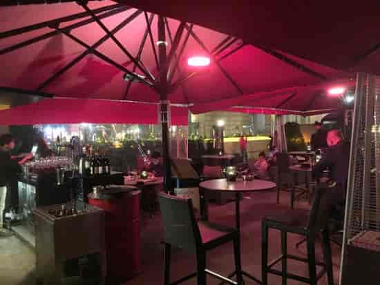 Stylish outdoor venue at The Garage Bar, Cordis Hong Kong for networking events.