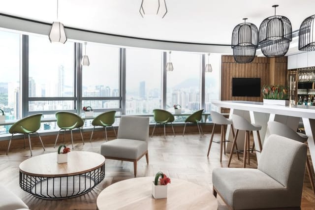Shantung Room at Cordis Hong Kong: modern event space with city views for networking.