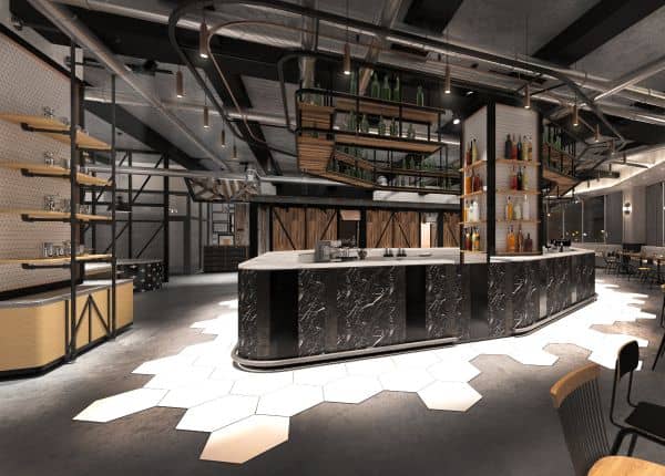 Modern bar area in Hotel Ease Tsuen Wan, ideal for events and networking.
