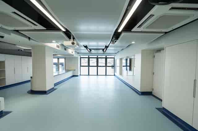 Blue Ocean Hall in Hong Kong Maritime Museum, modern event space with natural light.