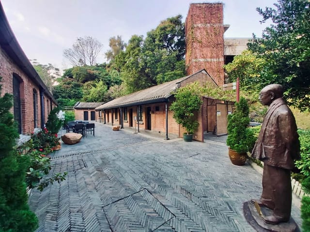 Cultural center at Jao Tsung-I Academy, rustic brick venue for events and meetings.
