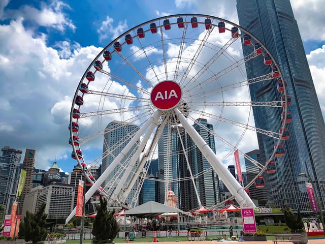 Hong Kong Observation Wheel with AIA branding, ideal for corporate events and leisure activities.