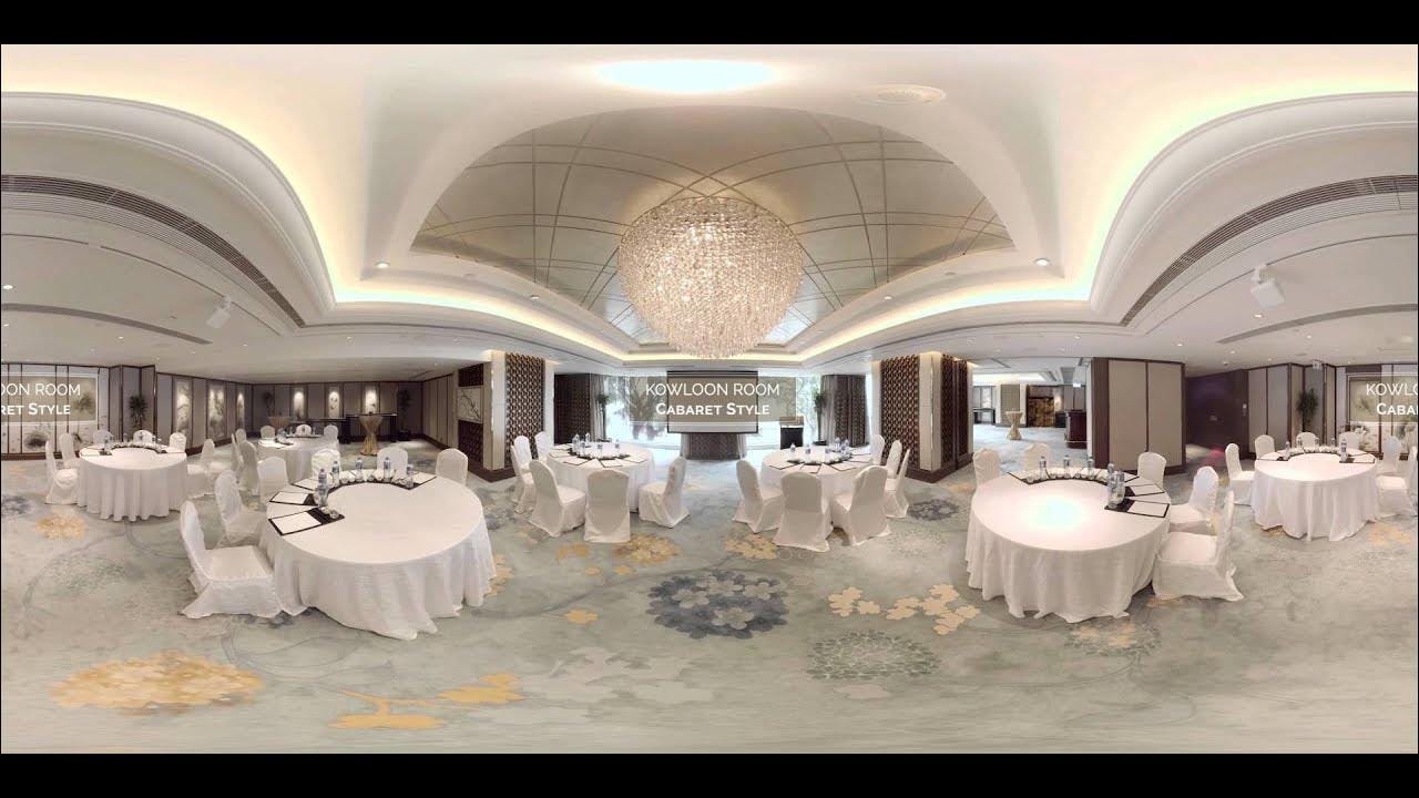 Grand Ballroom at Kowloon Shangri-La, Hong Kong, elegant cabaret setup for events.