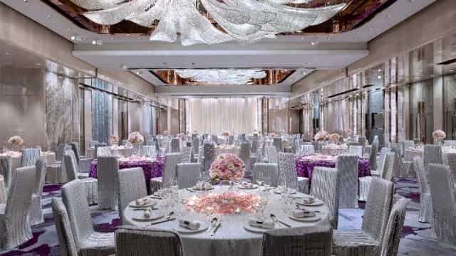 Elegant banquet hall at Royal Plaza Hotel, ideal for weddings and corporate events.