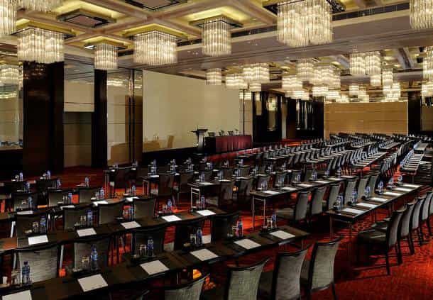 Grand Ballroom A+B at Hong Kong SkyCity Marriott, ideal for conferences and workshops.