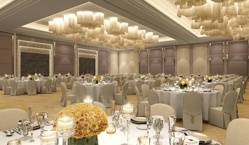 Hung Hom Ballroom at Kerry Hotel, Hong Kong: elegant banquet hall for weddings and galas.