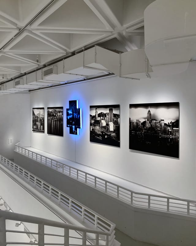 Pao Galleries in Hong Kong: modern space with black-and-white cityscape art for events.
