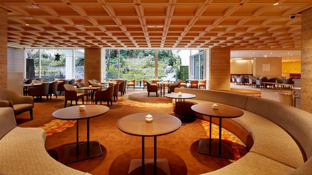 Magnolia Hall, Tokyo Prince Hotel - stylish event space with flexible seating for networking.