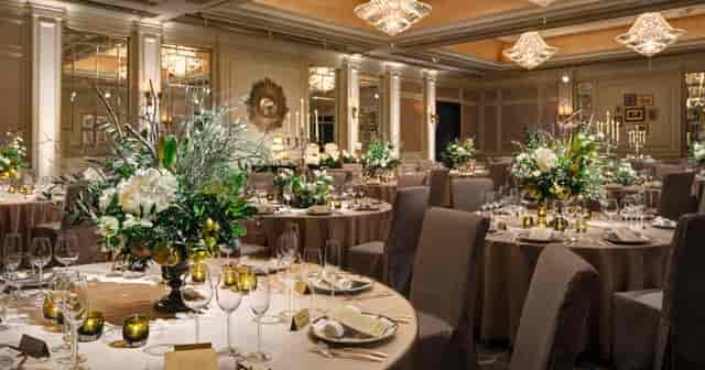 Elegant banquet hall at Tokyo Station Hotel, perfect for weddings and corporate events.