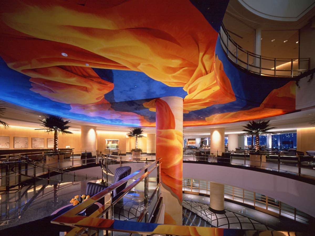 Sazanka venue at Yokohama Bay Hotel, vibrant ceiling for corporate and social events.