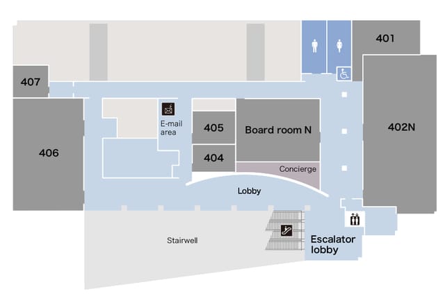 Tokyo Conference Center Shinagawa meeting hall floor plan with accessible layout for events.
