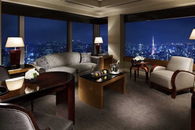 Sophisticated meeting space in The Magnolia Room, Ritz-Carlton Tokyo, with city views.