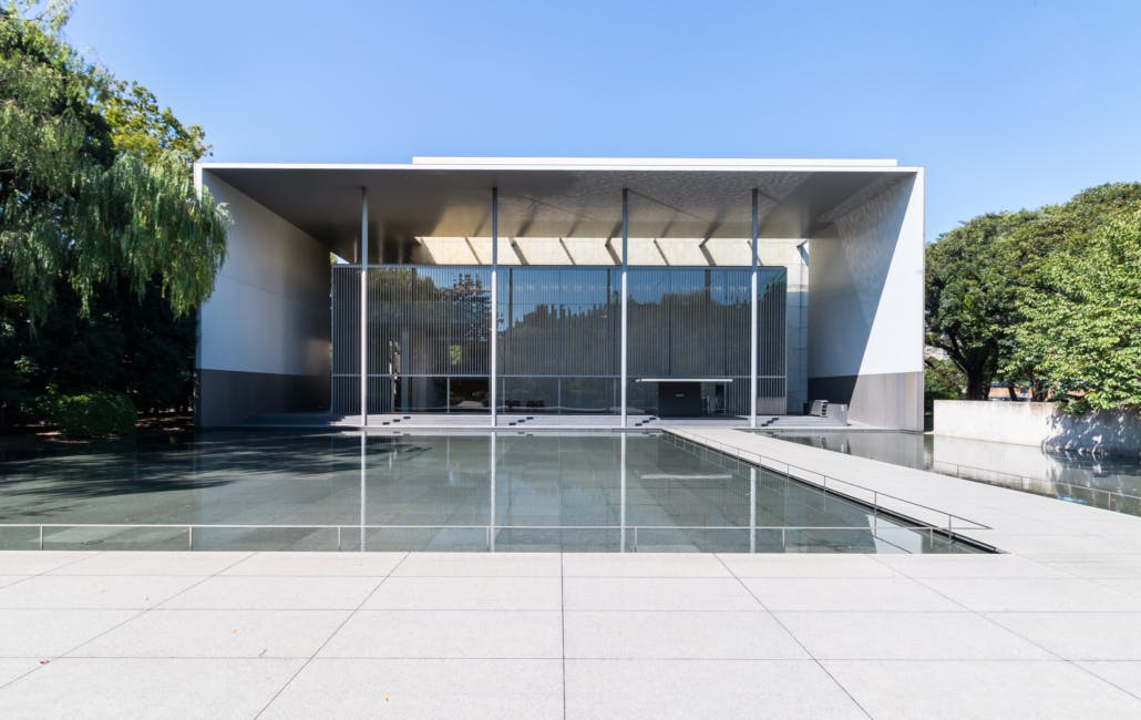 Modern minimalist venue at Tokyo National Museum for upscale events and receptions.