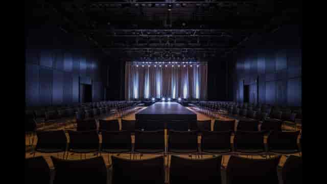 Hall in Harajuku with stage, ideal for corporate events and presentations.