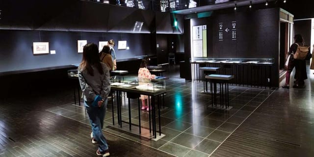 Modern exhibition room in Sumida Hokusai Museum, ideal for art showcases and private events.