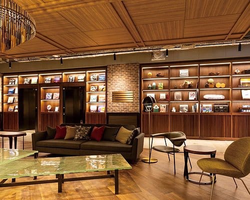 Stylish lounge in Shibuya Stream Hotel, ideal for networking events and meetings.