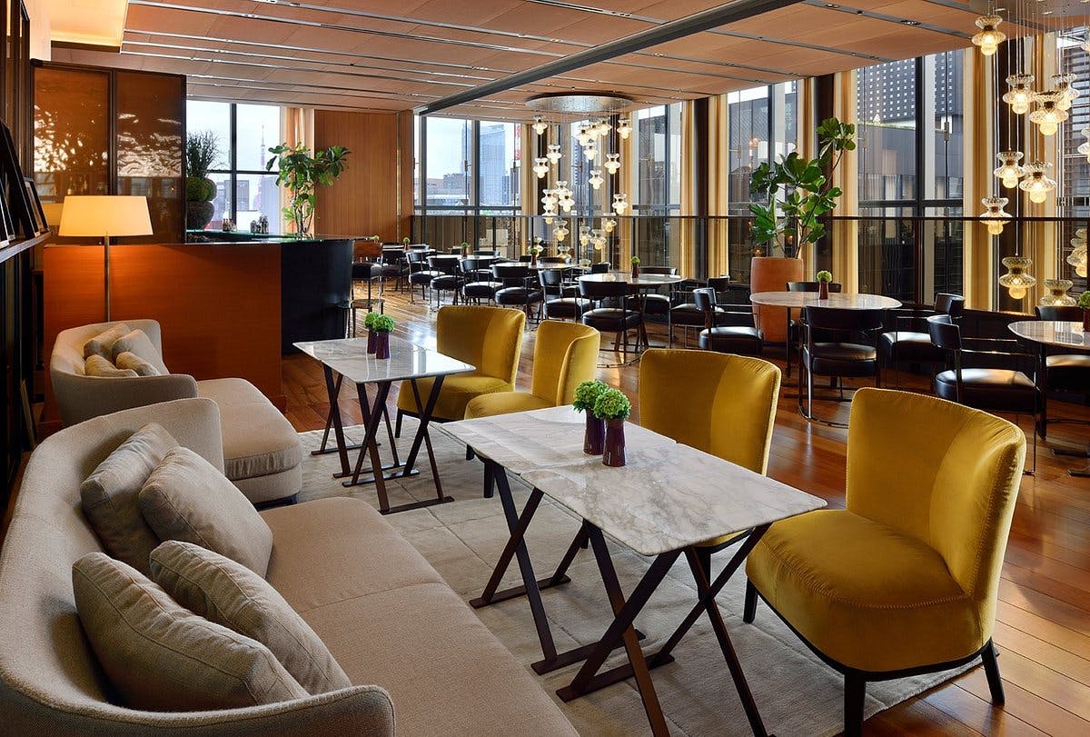 Elegant lounge at Bvlgari Restaurant Tokyo, perfect for networking events and meetings.