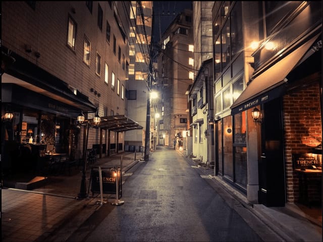 Charming urban alleyway at Bar TRENCH Annex, perfect for intimate gatherings and events.