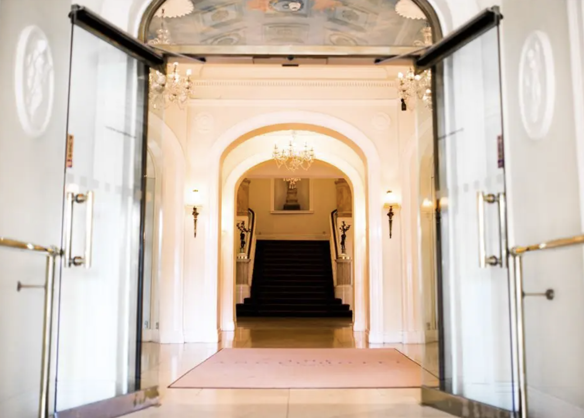 St Davids Suite entrance, elegant double doors, ideal for upscale events in Cardiff. - Banner