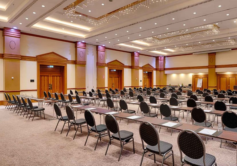 Conference room at Radisson Park, organized for meetings and networking events.