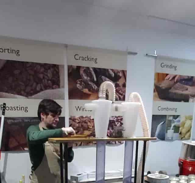 Interactive chocolate workshop demonstration with engaging visuals for culinary events.