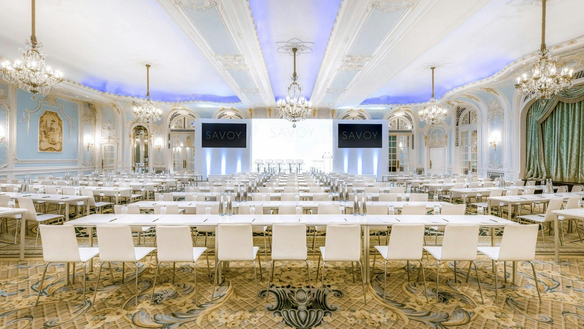 Elegant Lancaster Ballroom at The Savoy, perfect for conferences and events.