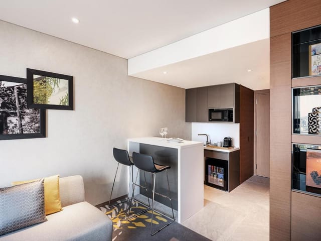 Modern kitchenette in Novotel Ambassador Seoul Yongsan for networking events and meetings.