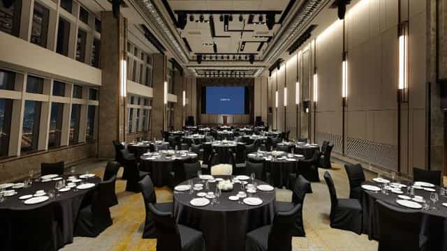 Grand Ballroom A.B.C at Seoul Garden Hotel, elegant dinner setup for corporate events.